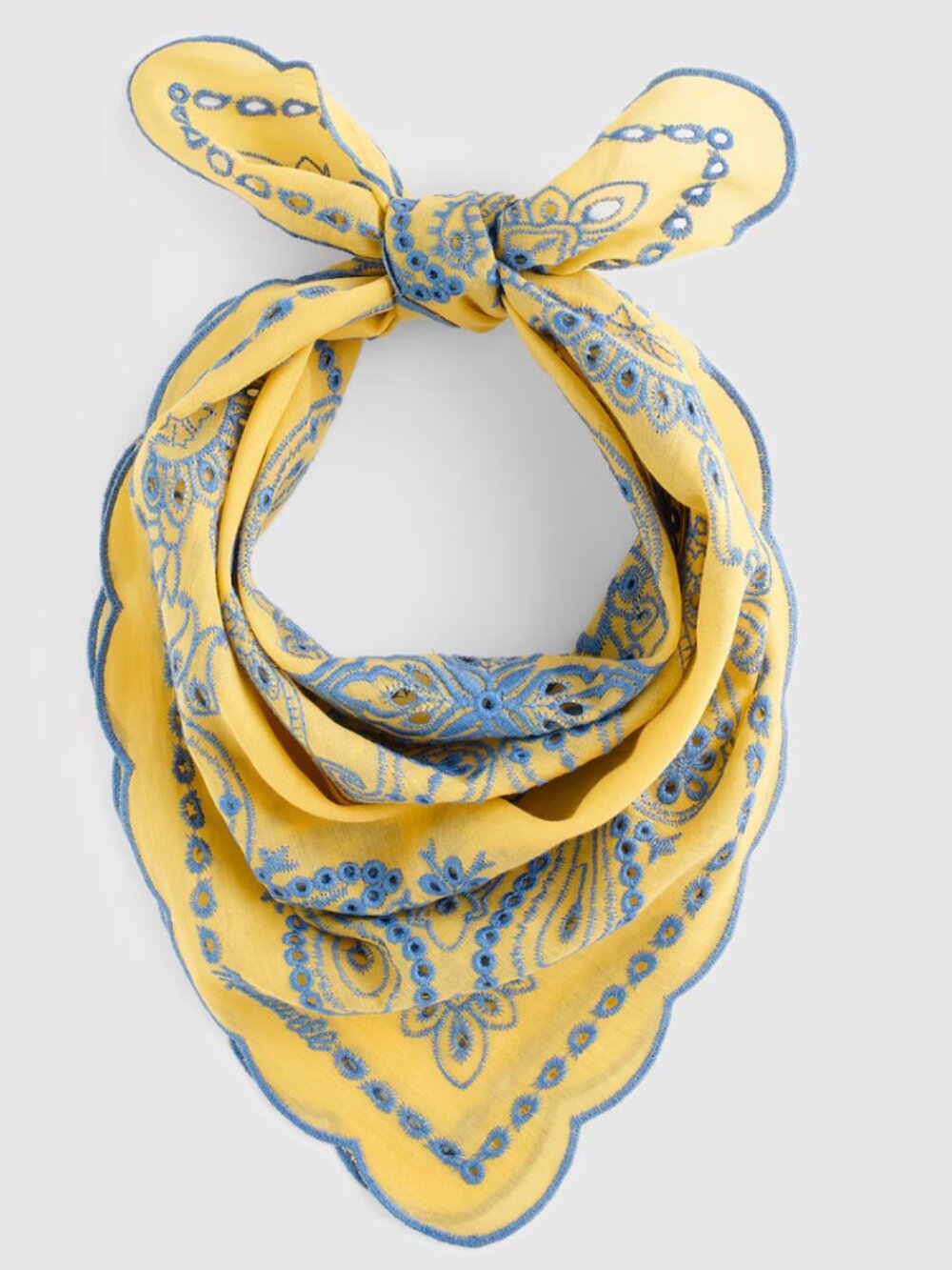 New Madewell Organic Cotton Eyelet Bandana Chamomile